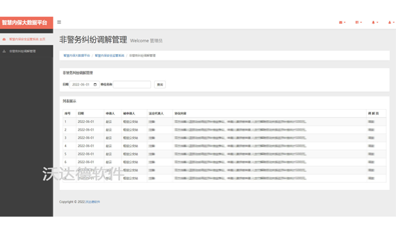 智慧內保安全監管大數據平臺_智慧內保安全監管系統_非警務糾紛調解管理
