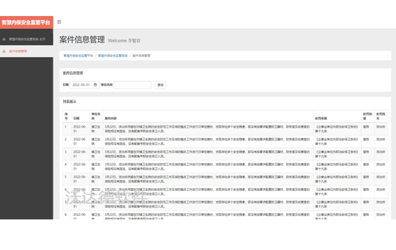 智慧內保安全監管平臺_智慧內保安全監管系統_案件信息管理