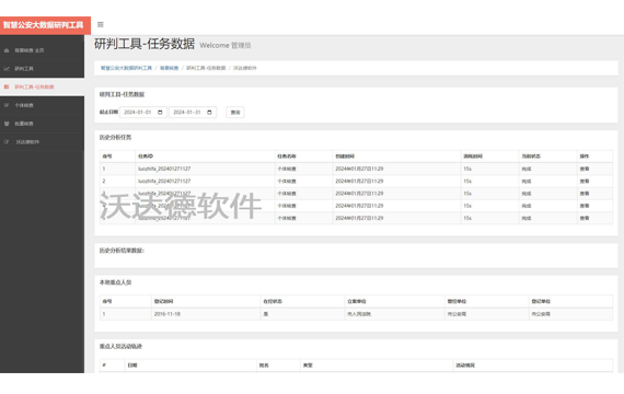 智慧公安大數據智能分析研判工具_背景核查_研判工具-任務數據