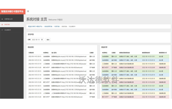 智慧反詐銀行卡管控平臺_系統資源對接_內部對接_系統對接